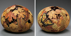 gourd gourds painting techniques flowers sunderland marilyn wood carve leaves simply creative carvings usually before