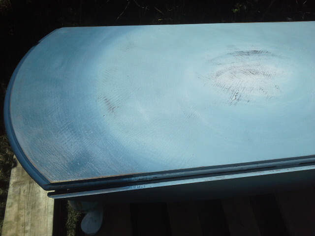 Ombre painted oval coffee table