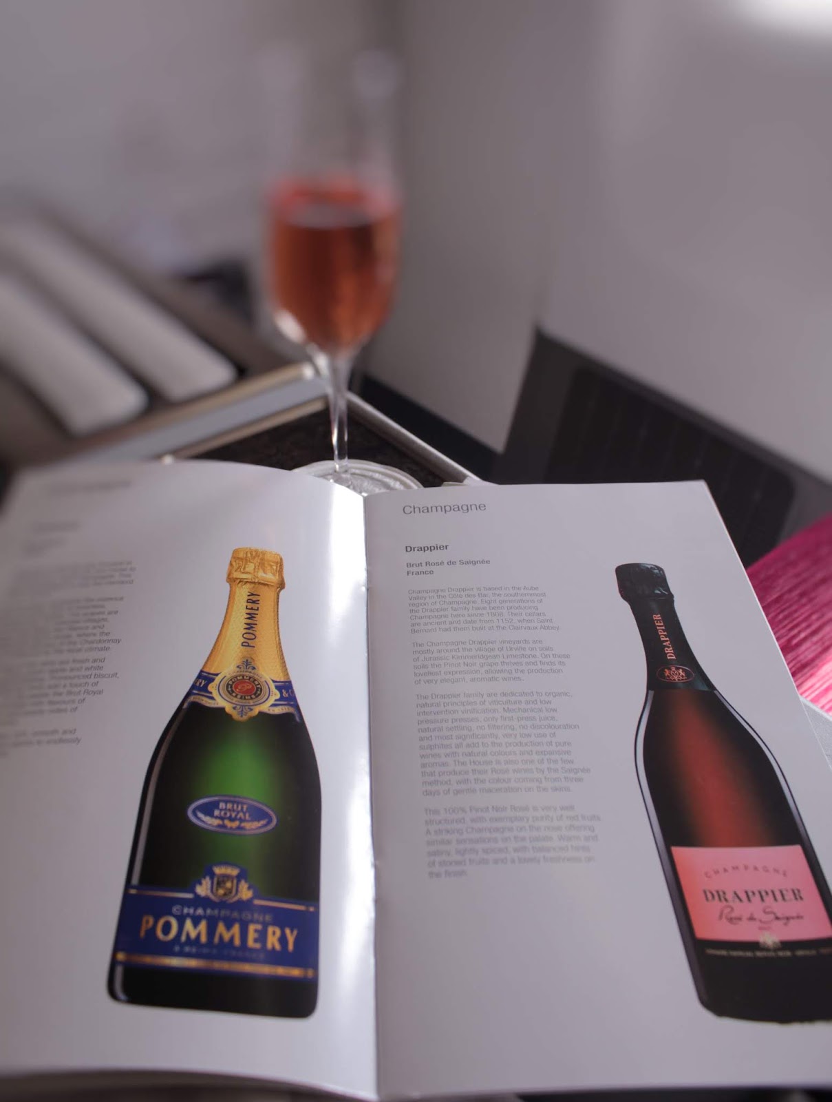 Champagne and Wine Service Review on Qatar Airways Business Class 777300ER Doha to Johannesburg