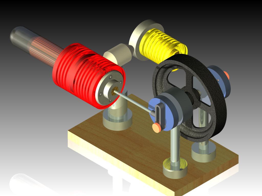 PRESENTACIONES CAD MOTOR STIRLING PIEZAS, ENSAMBLAJE
