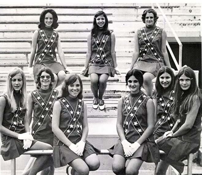 B&W Photographs of Cheerleaders in 1960s - 70s ~ vintage 