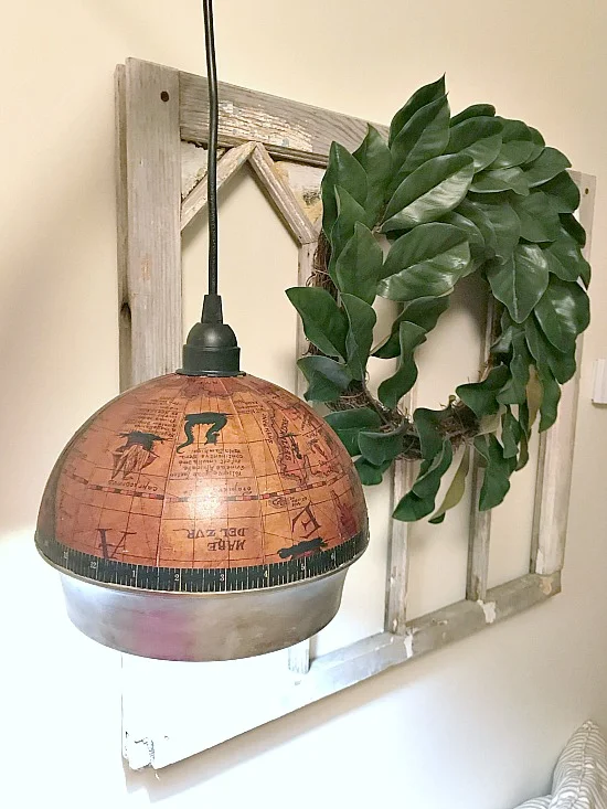 Repurposed Ice Bucket Globe Hanging Light. Homeroad.net