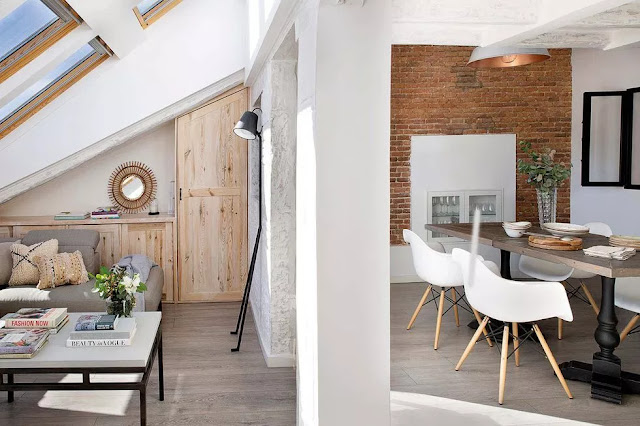 A rustic-chic attic apartment in Madrid