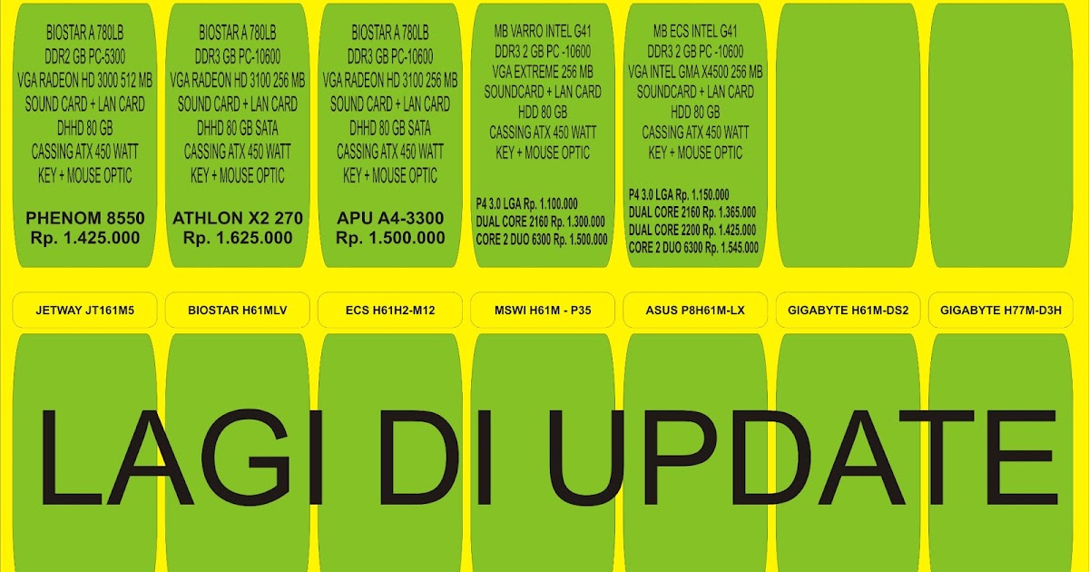 BANDUNG KOMPUTER CENTER: HARGA PC (KOMPUTER)