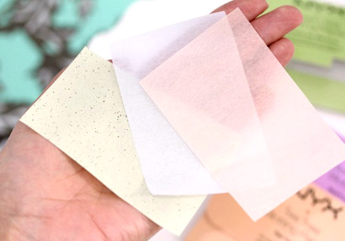 papeles anti brillo para pieles grasosas de colores
