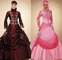 Gaun Pengantin Muslim Modern Warna Pink
