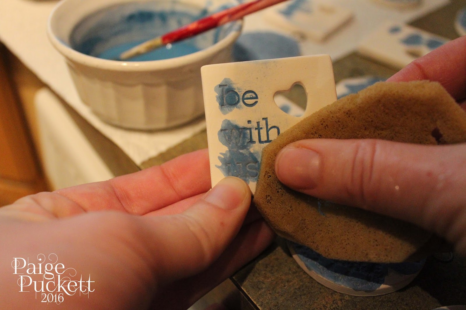 How to Underglaze Imprinted Clay Love Sown