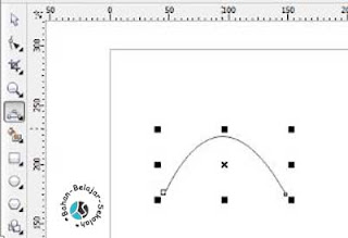 cara menggambar garis lengkung dengan 3 point curve