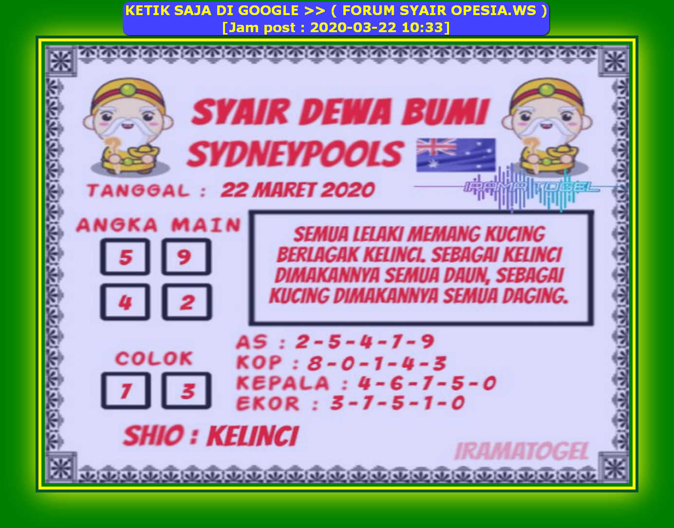 14+ Syair Opesia Sdy 17 Agustus 2022