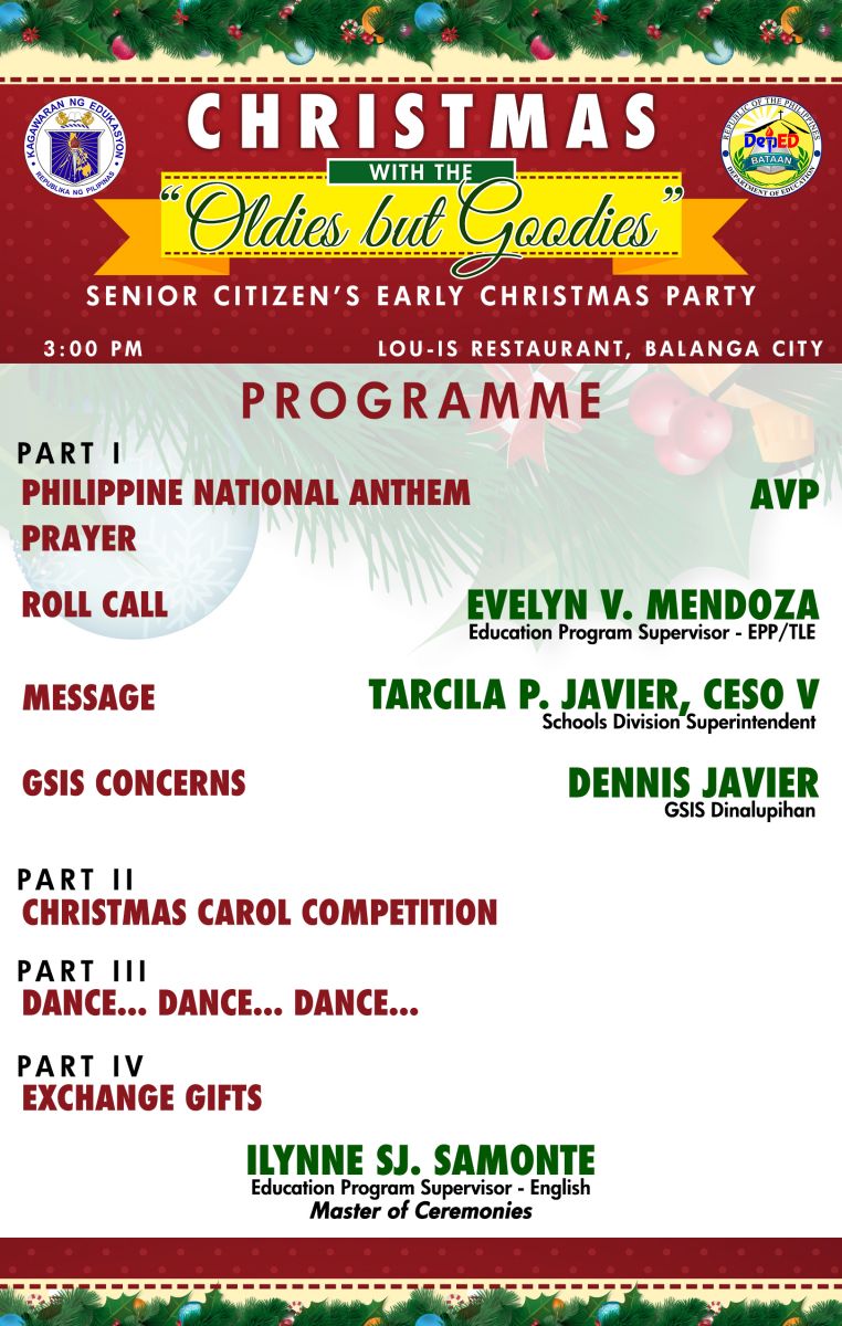 Sample Christmas Party Program Format