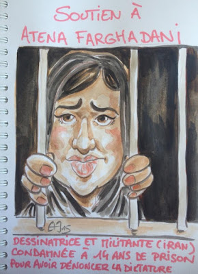 Caricature de soutien à Atena Farghadani.Guillaume Néel©