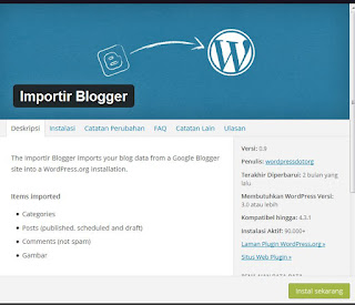 Plugins Blogger Importer