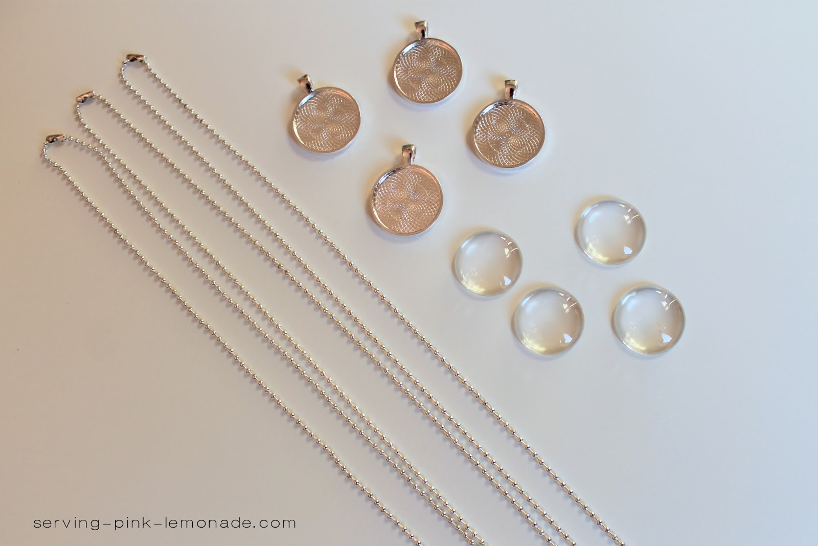 Serving Pink Lemonade Custom Pendant Necklaces