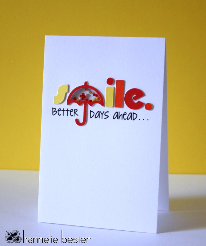 smile card with umbrella
