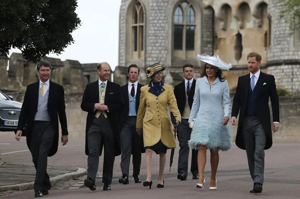 Lady Gabriella wore a bespoke dress designed by Luisa Beccaria, diamond tiara. Prince Harry, Pippa Middleton, Queen Elizabeth