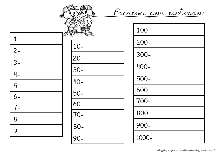 NÚMEROS PARA ESCREVER POR EXTENSO ATIVIDADES PARA IMPRIMIR PORTAL ESCOLA