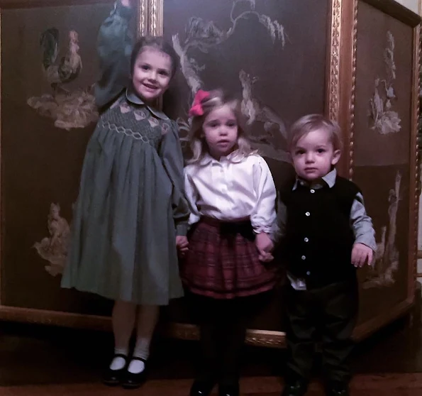 Princess Madeleine, Princess Estelle, Princess Leonore and Prince Nicolas, Princess Estelle wears old dresses of her mother