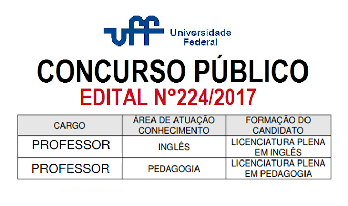 UFF abre Concurso Público para Professor, com salário de até R$ 9.585,67