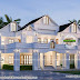 Night view rendering of sloping roof home