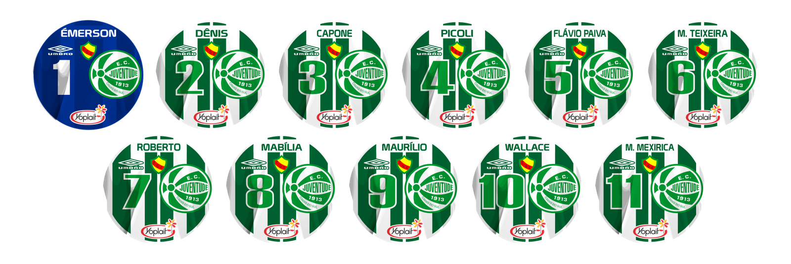 Design de Botão Juventude Campeão da Copa do Brasil 1999