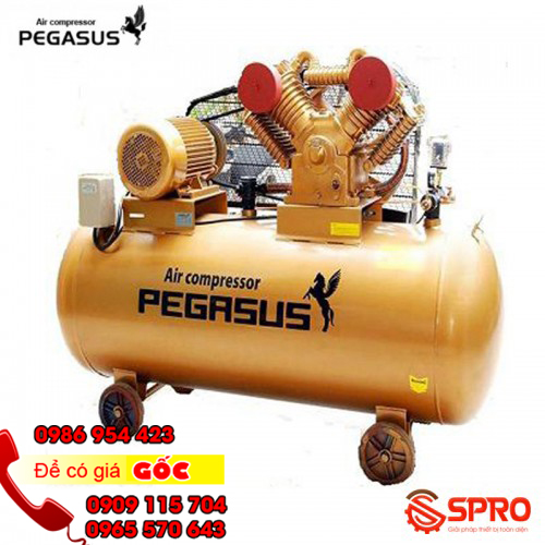 Máy bơm hơi khí nén pegasus giá rẻ áp lực 12.5 bar, bình chứa 500L
