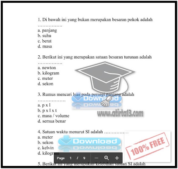 Contoh Soal Uts Ipa Smp Kelas 7 Semester 1