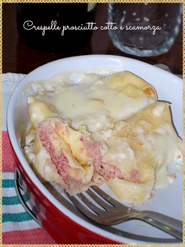 Crespelle con prosciutto cotto e scamorza affumicata