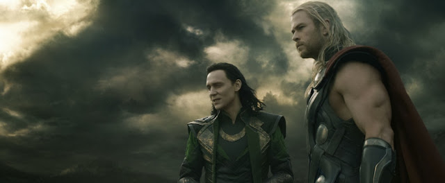 Tom Hiddleston and Chris Hemsworth in Thor: The Dark World