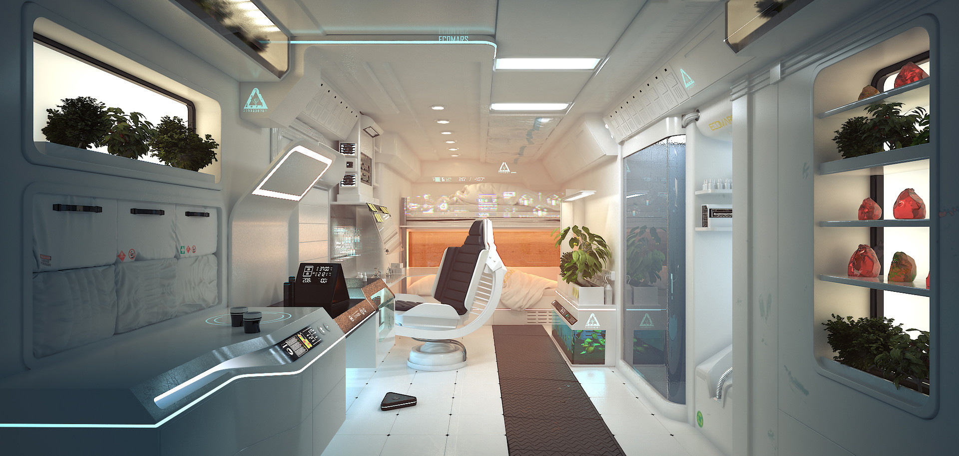 Mars habitat interior by Yanay Nadel human Mars