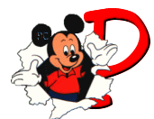 Alfabeto de Mickey Mouse en diferentes posturas y vestuarios P.