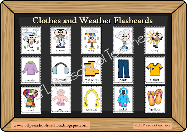 Clothes and Weather Flashcards.