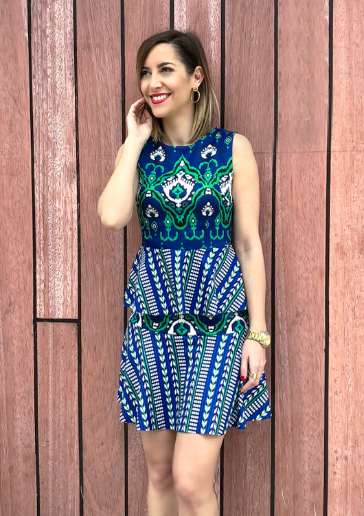 Fitness And Chicness-Vestido estamapado azul y verde-Vestido y Tacon-6