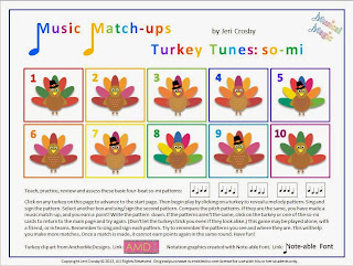 http://www.teacherspayteachers.com/Product/Turkey-Tunes-so-mi-Melody-Matching-Class-Game-or-Center-948047
