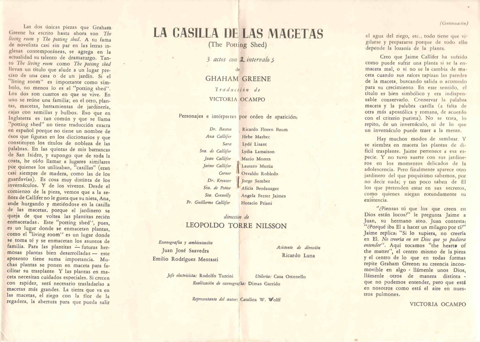 Colecciones Teatrales LEOPOLDO TORRE NILSSON Su primera vez en teatro