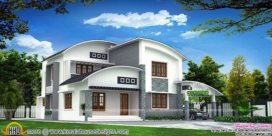 4 bedroom beautiful modern curved roof house