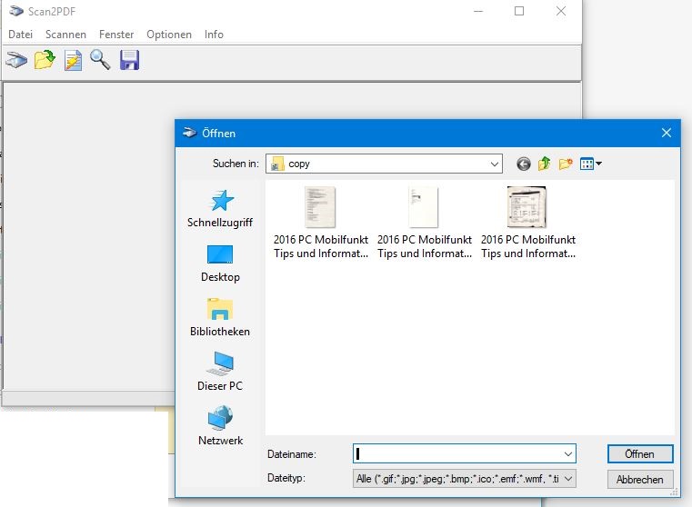 Windows Scan2PDF Bilddateien Schnell Und Unkompliziert Zu Einem PDF 