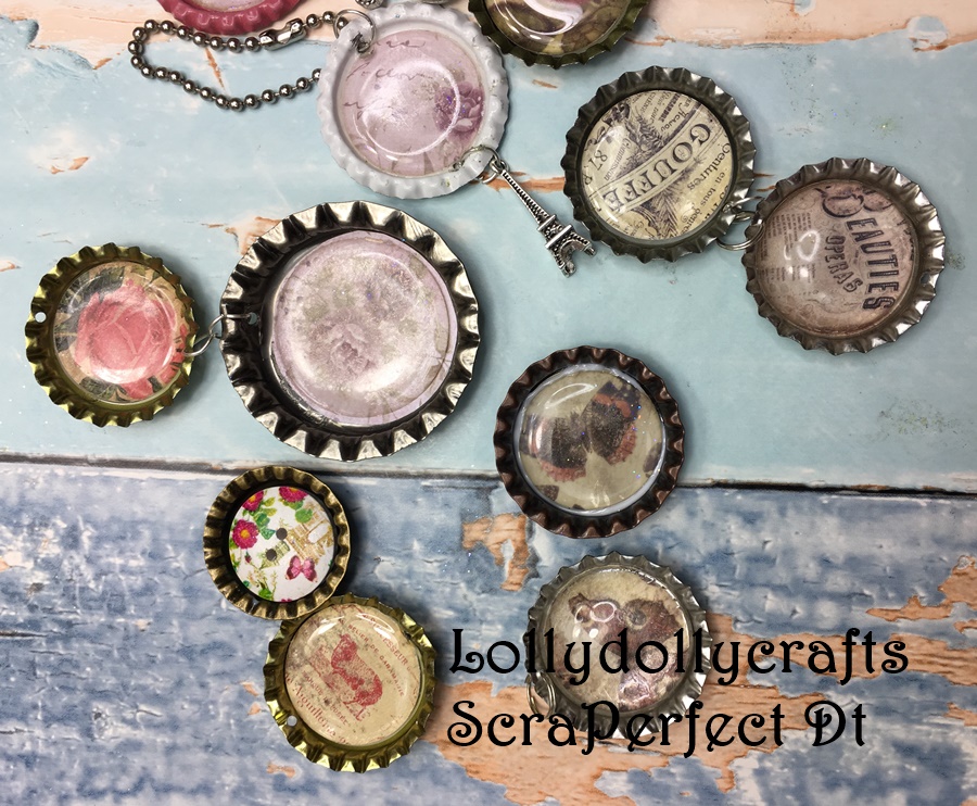 ScraPerfect Playing with Bottle Caps and Best Glue ever