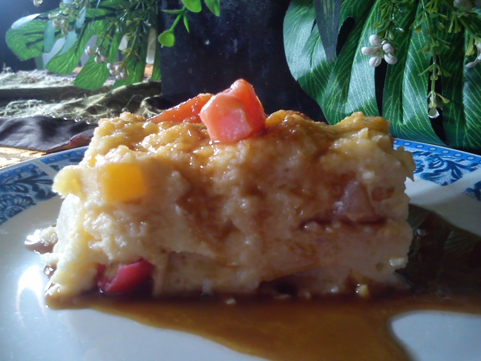 Roses of Nora: Fruits Cocktail Bread Pudding with Caramel 
