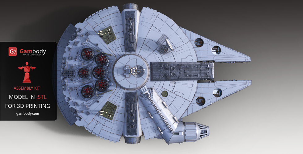 Starwars Millennium Falcon 3D Print Model Standard Assembly Kit starwars-millennium-falcon-3d-print-model-standard-assembly-kit