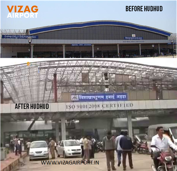 VIZAG AIRPORT BEFORE AFTER HUDHUD PICS