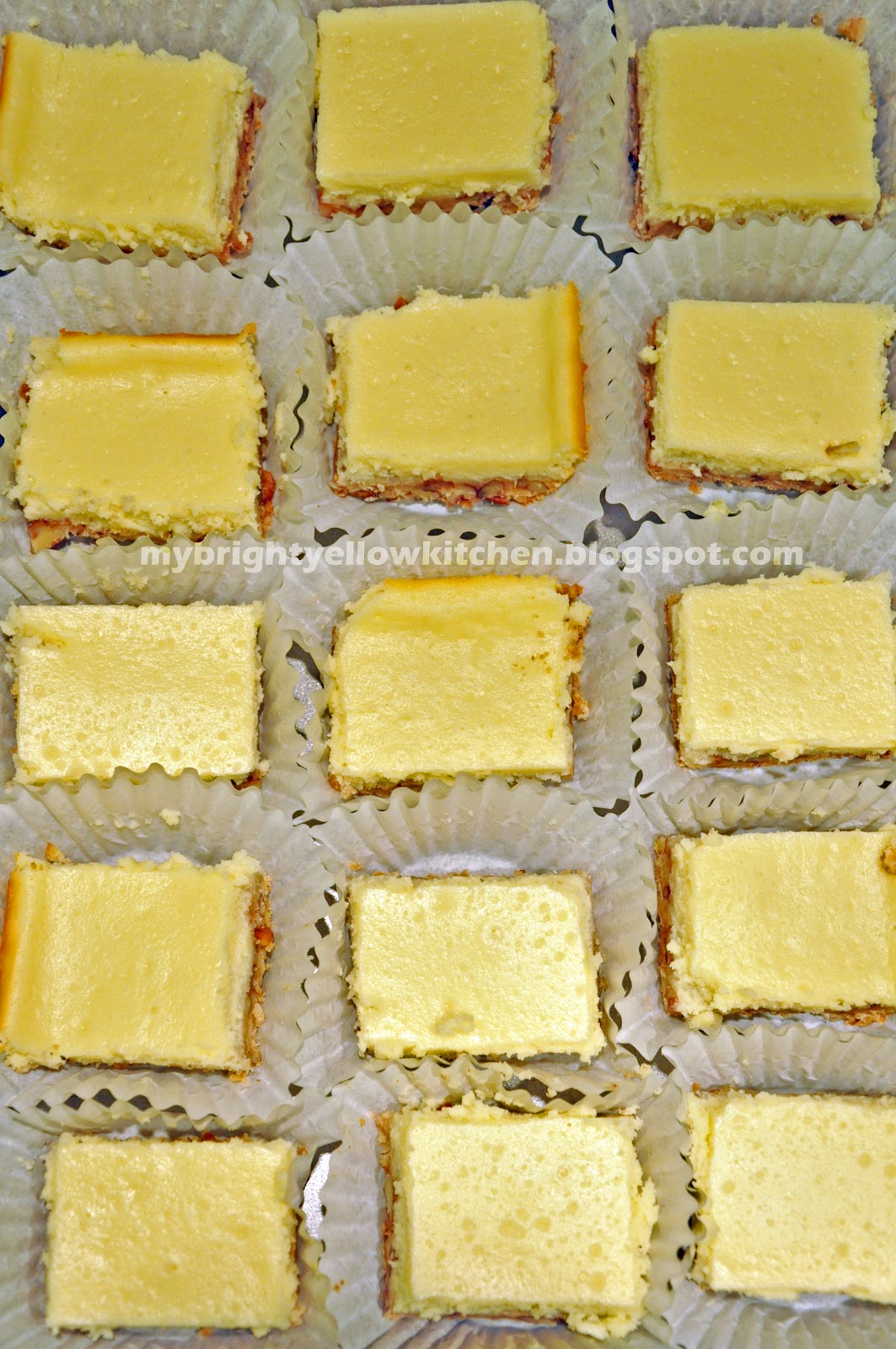 My Bright Yellow Kitchen cheesecake squares