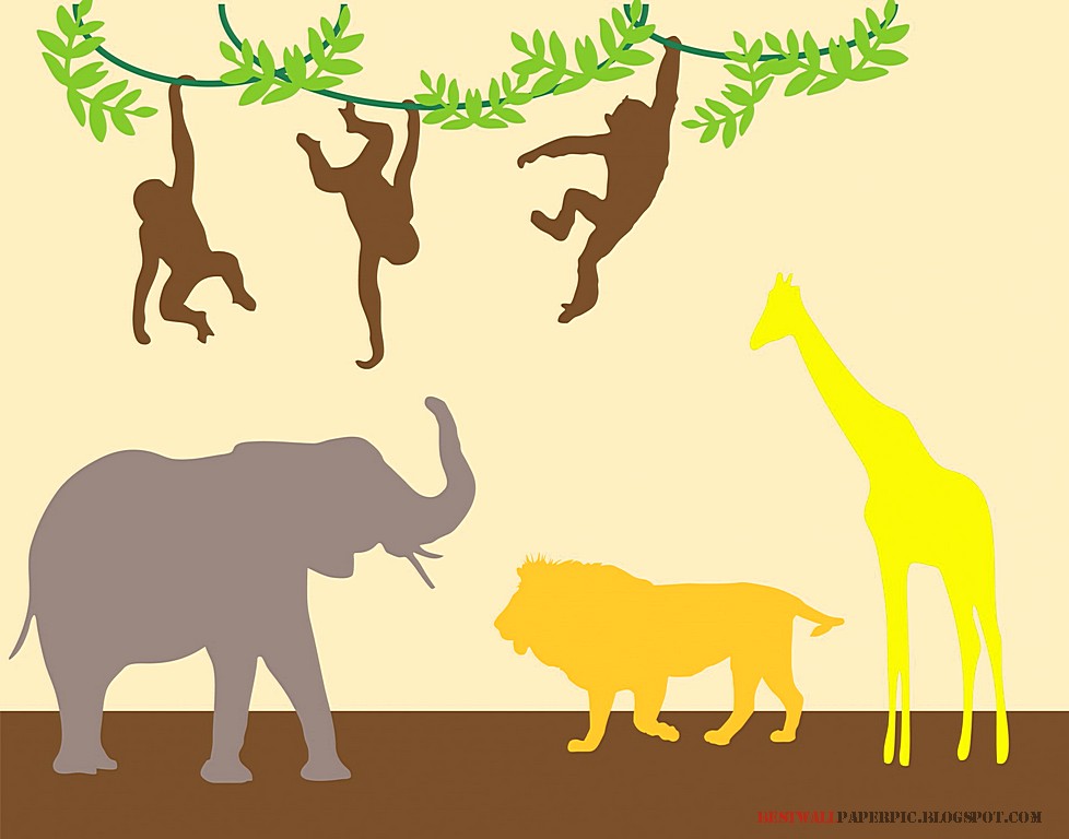 Jungle Animals Drawing HD Wallpaper | Wallpaper Pic Collections