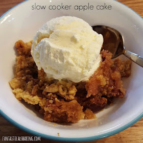 Slow Cooker Apple Cake #dessert #crockpot #slowcooker #cake #autumn #fallrecipes #apples