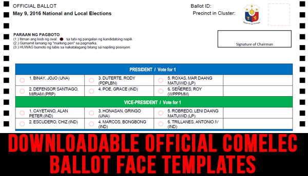 official ballot template