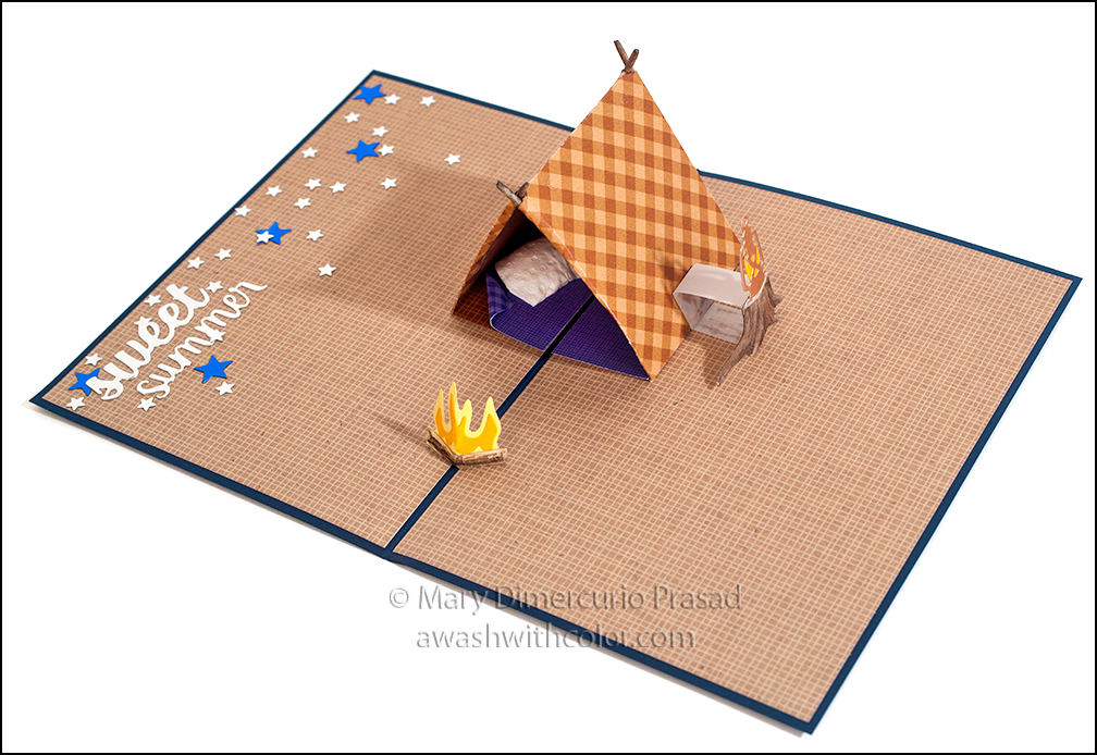 Awash with Color Campfire Comfort Tent Popup Card & Daniel Smith