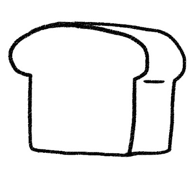 食パン・トーストのイラスト モノクロ線画