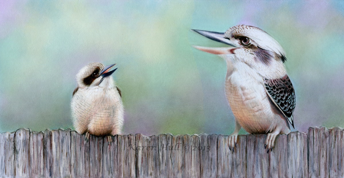 Karen Hull Art I Love You, Mum Kookaburras