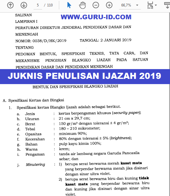 Juknis Penulisan Ijazah 2019 Pdf Info Pendidikan Terbaru