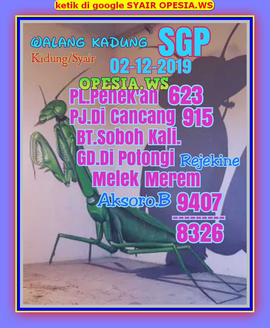 Kode Syair Singapore 2 Desember 2019 Forum Syair Togel Hongkong Singapura Sydney