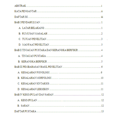 Contoh Daftar Isi Makalah Yang Baik - Berbagi Kata